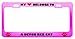 A Devon Rex Cat Pet Pink Metal License Plate Frame Tag Holder