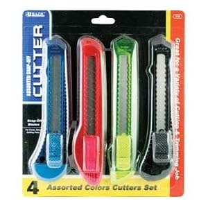 BAZIC Assorted 6 inch Multipurpose Cutter, 4 Per Pack (118-24P) by BAZIC