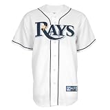 MLB Youth Tampa Bay Rays Ben Zobrist White Home Short Sleeve 6 Button Synthetic Replica Baseball Jersey Spring 2011  (White, Large)