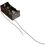 Ajax Scientific Battery Holder with Lead Wire, 1x D Cell (Pack of 5)