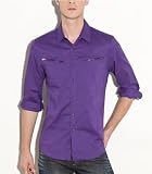 G by GUESS Shivers Stretch Long-Sleeve Shirt, PURPLE (SMALL)