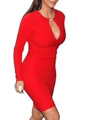 Keyhole Polyester/Rayon/Spandex Short Long Sleeves Bodycon Dress/Prom Dress/Party Dress 