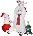 6 Ft. - Gemmy Christmas Airblown Inflatable - Animated - Polar Bear Family with Spinning Baby Cub