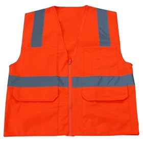 Graintex SV1441 Surveyor's Safety Vest, Orange Color, Medium