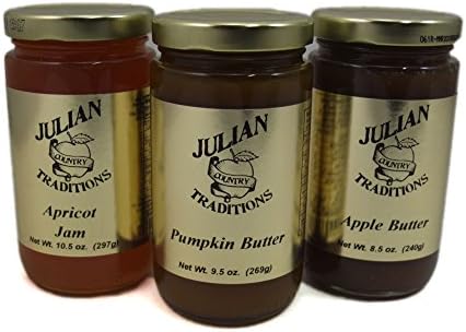 Julian Country Traditions Fruit Butter Variety Pack (Apple, Pumpkin, Apricot).