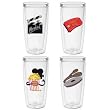 At the Movies 16 oz Insulated Beverage Tumblers Set, Clear (4 designs)