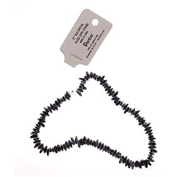 12" Black Crystal Chip Strung Beads