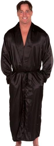 Del Rossa Men's Long Lightweight Satin Bathrobe Robe