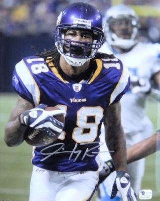 Rice Autographed Photo - Sidney Minnesota Vikings 8x10 GAI - Autographed NFL Photos