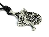Dragon Pendant for Leadership and Purity, Pewter Pendant with Corded Necklace
