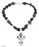 Quartz necklace, 'Royal Mystery' 0.7 W 19.1 L