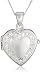 Silver Heart With Cubic Zirconia Locket Pendant + Curb Chain 18" Adustable