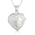 Silver Heart With Cubic Zirconia Locket Pendant + Curb Chain 18" Adustable