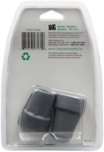 HugoMobility 727-172 Rubber Contoured Crutch Tips, Large