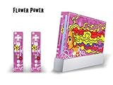 Skin Decal Cover for Nintendo Wii Console + two Wiimote Controllers - Flowe ....