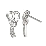 Sterling Silver Diamond Heart Earrings (1/20 cttw, I-J Color, I3 Clarity)