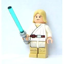Luke Skywalker (Tatooine) w/ White Pupils & Lightsaber Lego Star Wars Minifigure