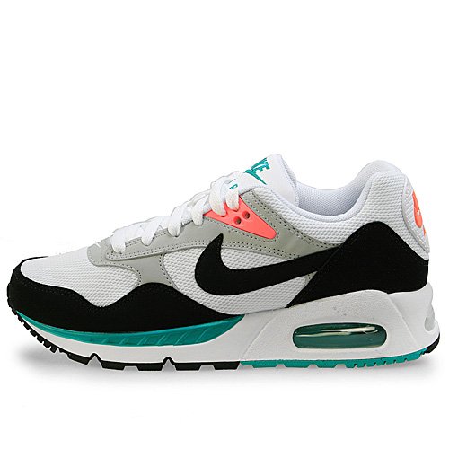 NIKE Air Max Correlate Women's Running Shoes, White/Black/Green/Bright Mango