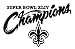 Super Bowl XLIV Champions New Orleans Saints Decal/Sticker, Black