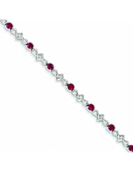 Genuine 14K White Gold White Gold Diamond And Ruby bracelet 5 Grams Of Gold 100% Satisfaction Guaranteed.