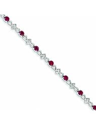 3 Carat 14K White Gold Diamond and RubyBracelet