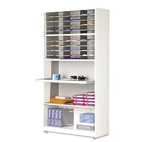 Steel Literature Sorter/Storage Cabinet, 30 Sections, 42 x 17 x 80, Pebble Gray, MLNSRTCPG