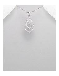 CZ Pendant Necklace In 92.5 Sterling Silver