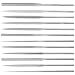 Nicholson 12 Piece Needle File Set with Handles, Swiss Pattern, Single Cut, #2 Coarseness, 4" Length