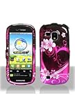 Hard Snap-on Shield RUBBERIZED PINK With HEART LOVE FLOWERS Design Faceplat ....