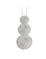 925 Sterling Silver High-Polish Finish Triple Round Rope Design Pendant