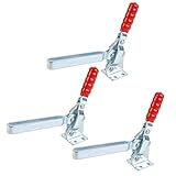 uxcell トグルクランプ　メタル製シルバートーン 　フレンジベース　BRH 101-Eモデル 3個入り