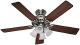 414eymacgKL. SL160  Hunter 20181 52 Inch Studio Series Ceiling Fan White with Bleached Oak Blades