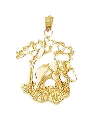 Dazzlers Solid 14k Gold Elephant Charm Pendant Available in three colors from jewelsberry (weights: 2.6 grams only)