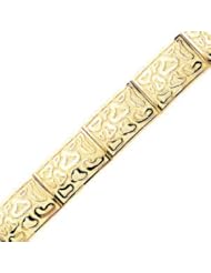 14K Yellow Gold Cheetah Print Rectangular Links Bracelet