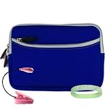 Sony Reader Digital Book with touch screen Glove Sleeve bag Cover carrying Case with Accessories Pocket --- BLUE + Pink Double Bright Sony reader 2 - LED Book Light + Vangoddy tm, Live*Laugh*Love wrist band!!!