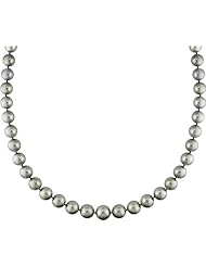 14k white gold 9.5-12.5 MM Tahitian Cultured Pearl, and Diamond Pearl Strand, 18"