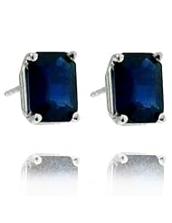 14k White Gold Sapphire Gemstone Earring, Birthstone of September