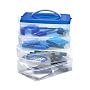 Craft Organizer Box - Medium 4 Layer Rectangle - Blue Snap 'n Stack by Snapware