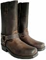 Mens Long Leather Terminator Biker Cowboy Boots