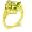 14k Gold Bonded Ring with Prong Set Princess Cut Peridot and Round Cut Clear CZ