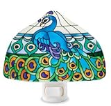 Peacock - Tiffany Style Stained Glass Night Light - Hand Painted