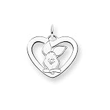 Sterling Silver Disney Piglet Heart Charm