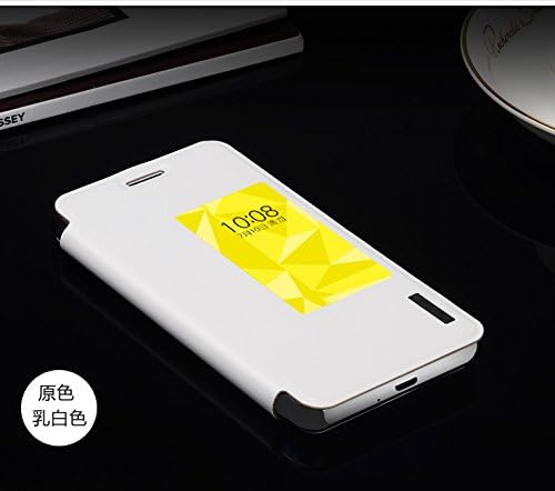 Huawei Honor 6 Case, Baseus Primary Series Deluxe Fashion PU Leather Flip Folio Case cover with Smart Window / Smart Stand For Huawei Honor 6 -Retail Packaging - Ivery