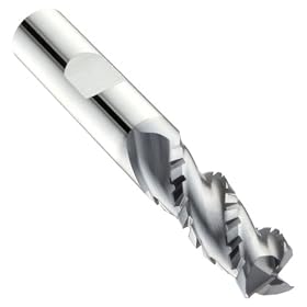 Niagara Cutter ACB337 High-Speed Steel End Mill For Aluminum, Chipbreaker Rougher/Finisher, TiCN Coated, 3 Flutes, Chamfer End, 1-1/4" Cutting Length, 1/2" Cutting Diameter