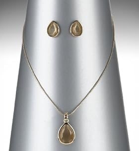 Gold Plated Teardrop Pendant Necklace 