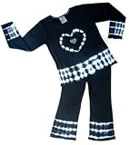 JoJo Designs 2 Piece Long Sleeve Pink Tie Dye Crystal Heart Outfit, 12 to 18 Months
