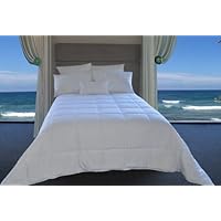 Natural Comfort White Down Alternative Comforter with Embossed Microfiber Cover, Light Weight Filled, King