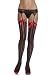 Valentine's Day Thigh High Nylon Stocking With Vertical Stripes And Satin Bow (Black/Red-One Size)