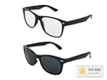 Schwarze Retro Wayfarer Sonnenbrille...