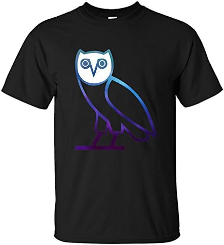 QANG Ovo Owl Art Men's Cotton Youth T Shirts black M